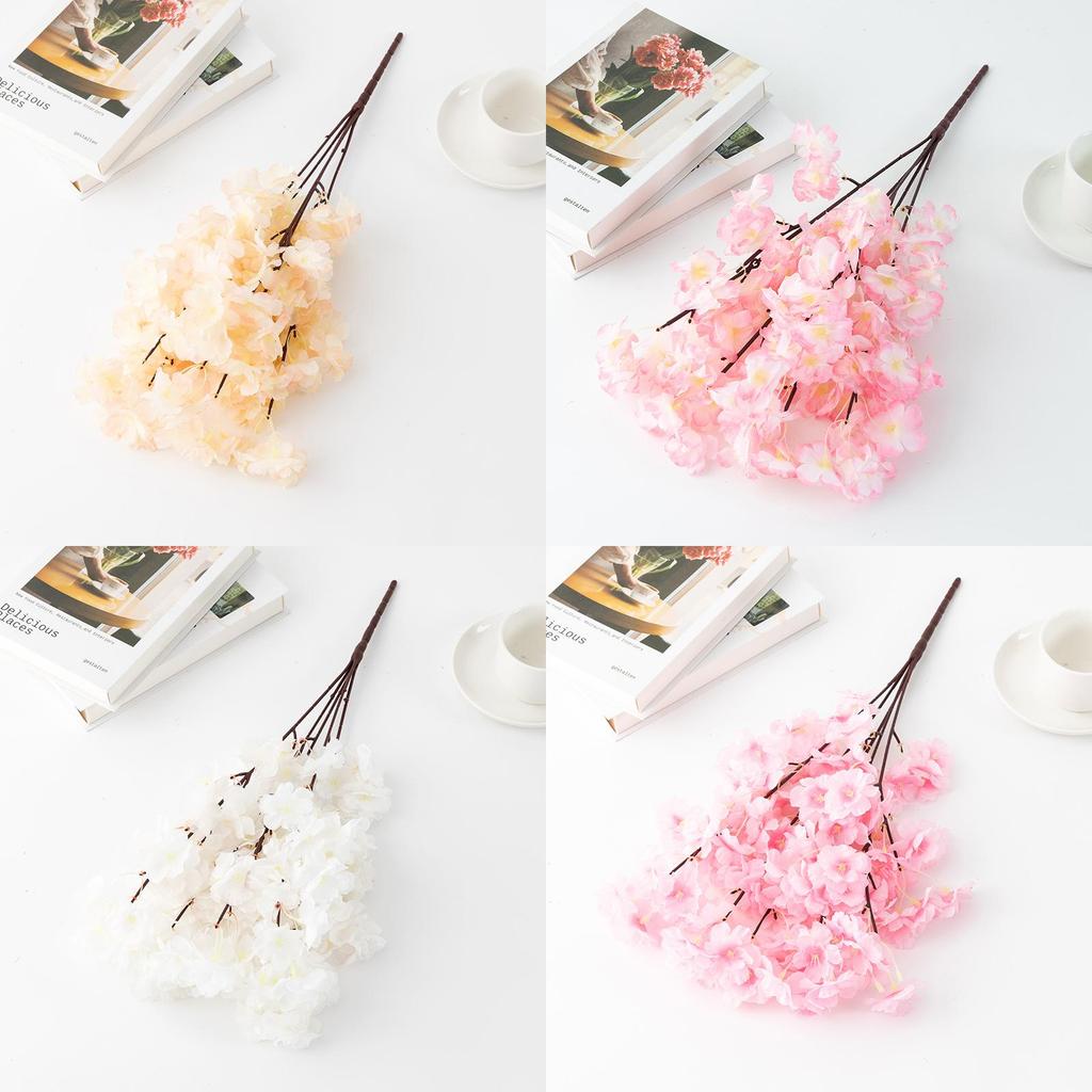 Artificial Fiveprong Cherry Blossom Branch Wedding Pathway Decor For Outdoor Photography