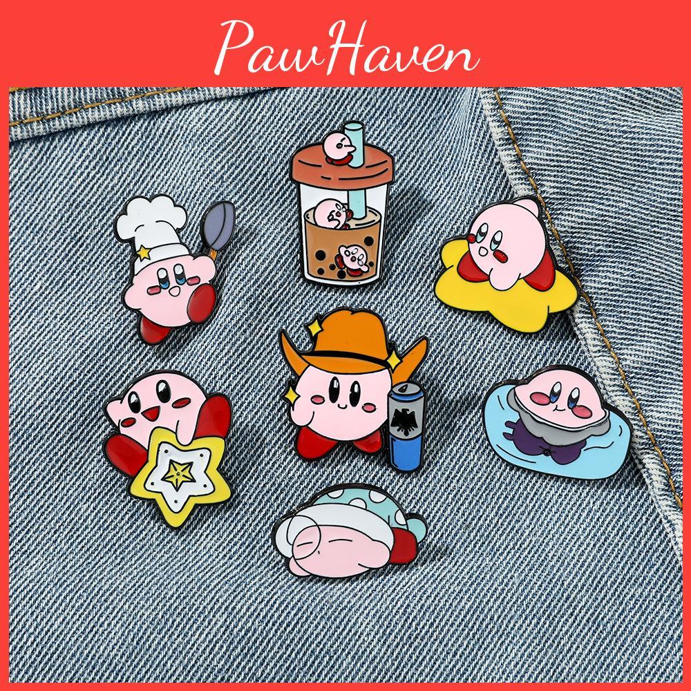 Niedliche Cartoon Kirby Brosche Kreative Legierung Milchteetasse Cowboy Kirby Taschenzubehör Anstecknadel