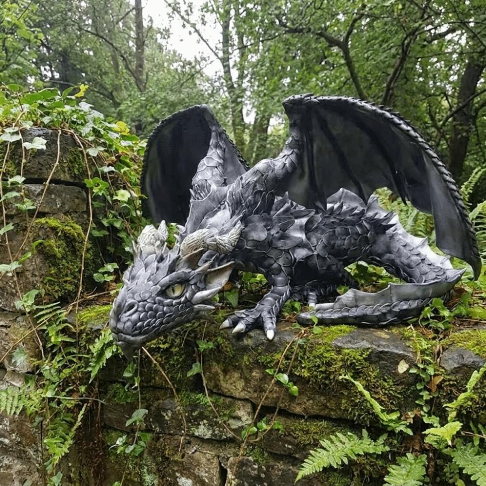 Gothic Black Dragon Sculpture Large Size Dragon Decoration Dragon Ornaments  Gifts