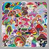 50PCS Colorful Mushroom Stickers - Creative DIY Waterproof Decals for Skateboards & Luggage