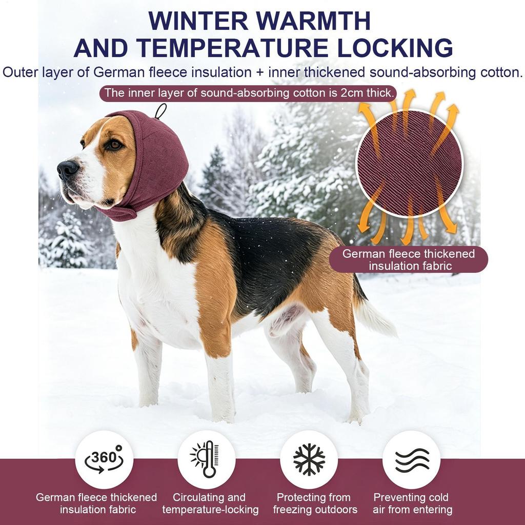 Noise Cancelling Dog Ear Muffs Adjustable Elastic Calming Hoodie Dog Ear Wrap For Hearing Protection Grooming Bathing Thunder