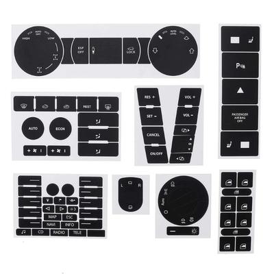 Autocollant de Réparation de Boutons Automobiles Résistant à l'Usure Set d'Autocollants Pour les Commandes du Tableau de Bord Intérieur de SUV Boutons Usés Ajustement Parfait
