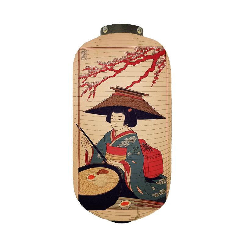 Japońska Lampion Wedding Decoration Ukiyo-E Drukowany Sashimi Cuisine Restauracja Wystrój Lampa Festiwalowe Artykuły Imprezowe Tkaninowy Lampion