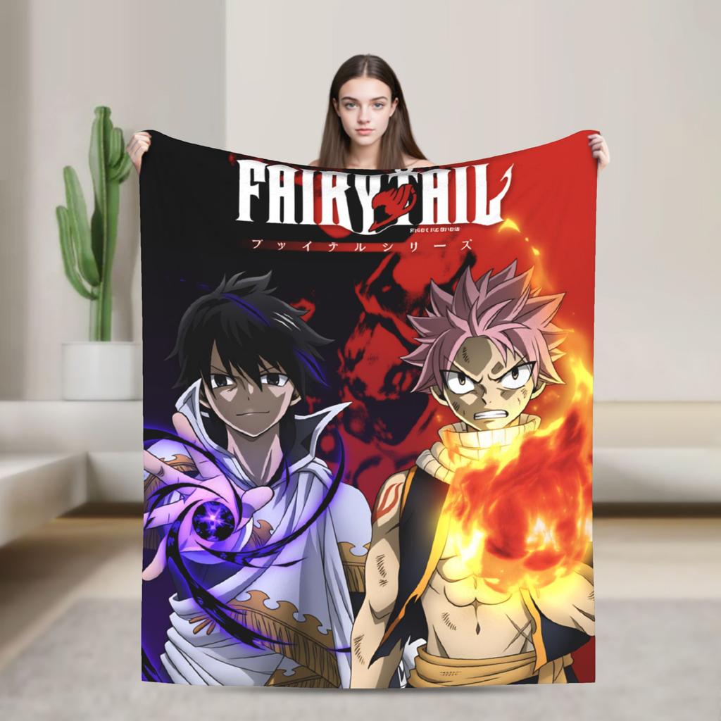 Fairy Tail Warm Soft Blanket Japanese Anime Travel Plush Throw Blanket Aesthetic Couch Chair Flannel Bedspread Sofa Bed Cover