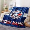 Custom Name Toronto Blue Jays2 Flannel Blanket, High quality Comfortable for All Seasons, Home Decor, Warmth and Comfort