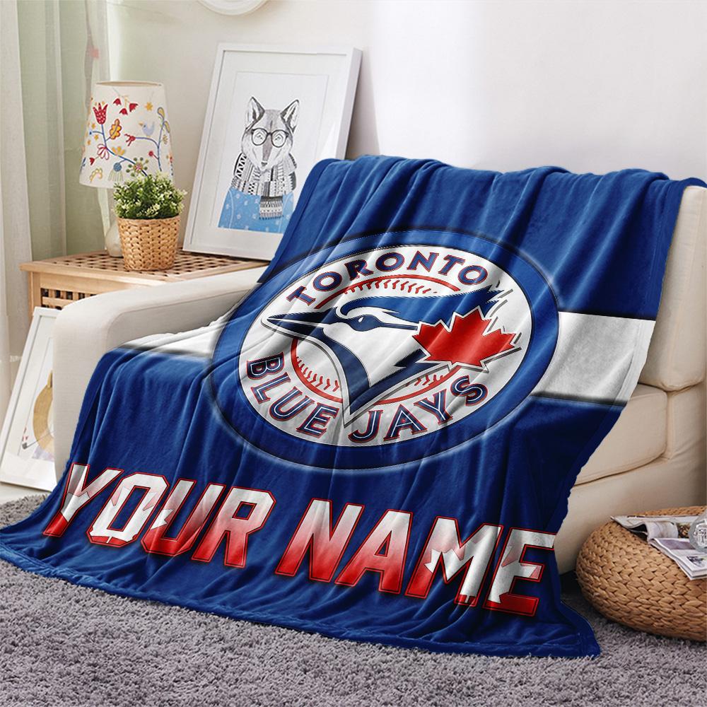 Custom Name Toronto Blue Jays2 Flannel Blanket, High quality Comfortable for All Seasons, Home Decor, Warmth and Comfort