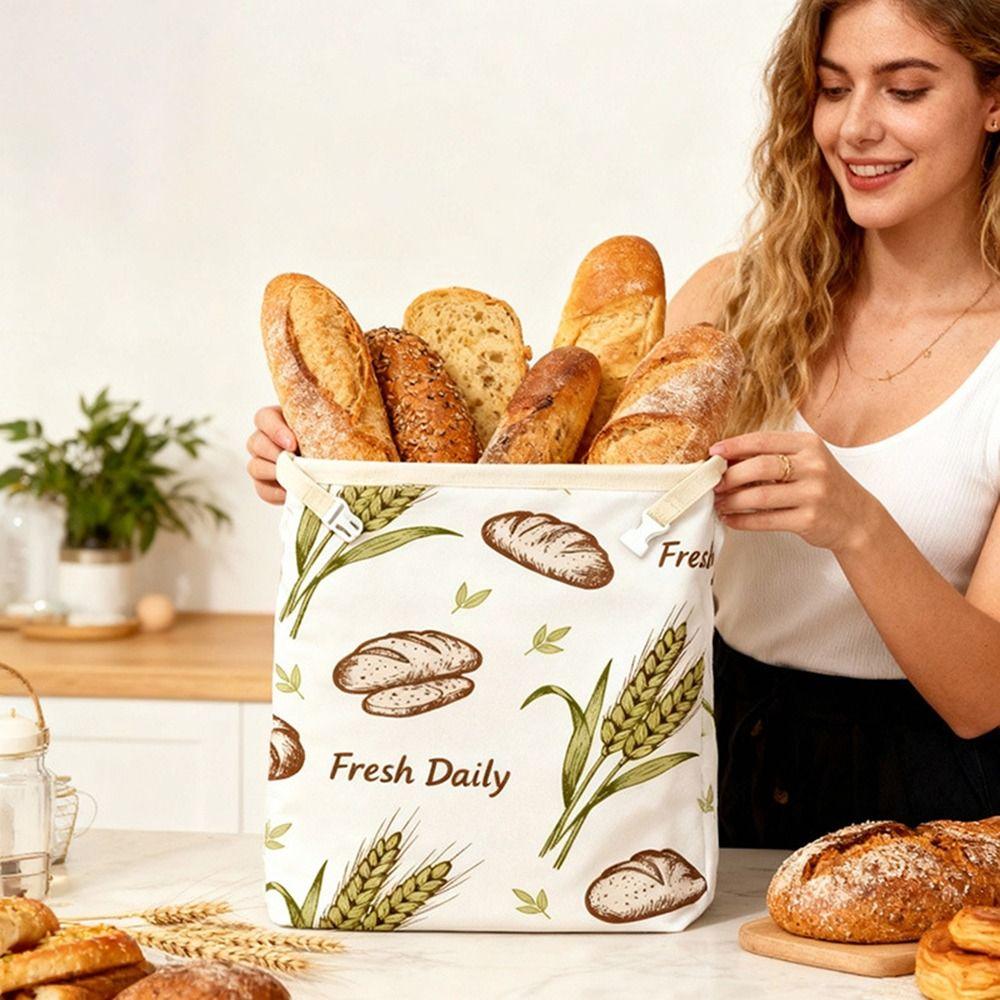 Reusable Beeswax Bread Bags Organic Linen Lock Closure Sourdough Bread Bags Beeswax Coated Freshness Preservation