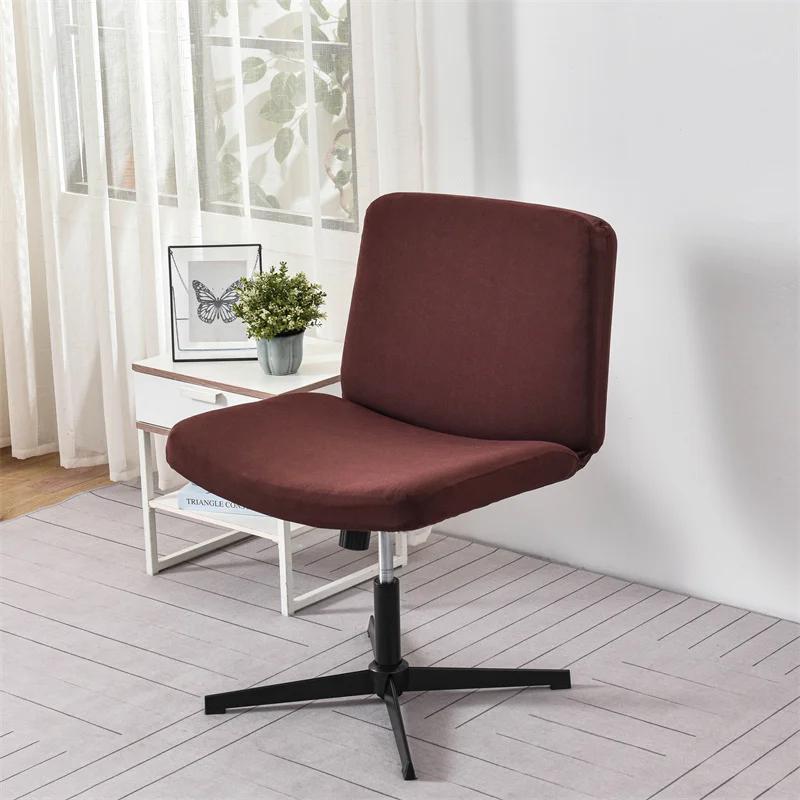Copertura per Sedia Senza Braccioli con Gambe Incrociate per Sedia da Scrivania da Ufficio Fodera Monocolore con Schienale Medio e Accento Sedile Largo Coperture per Sedia da Computer