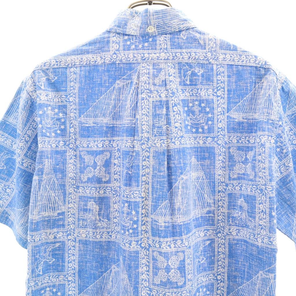 reyn spooner 80s Reverse print vintage Overall handle Short sleeve Half-button button-down Aloha shirt Men's Used