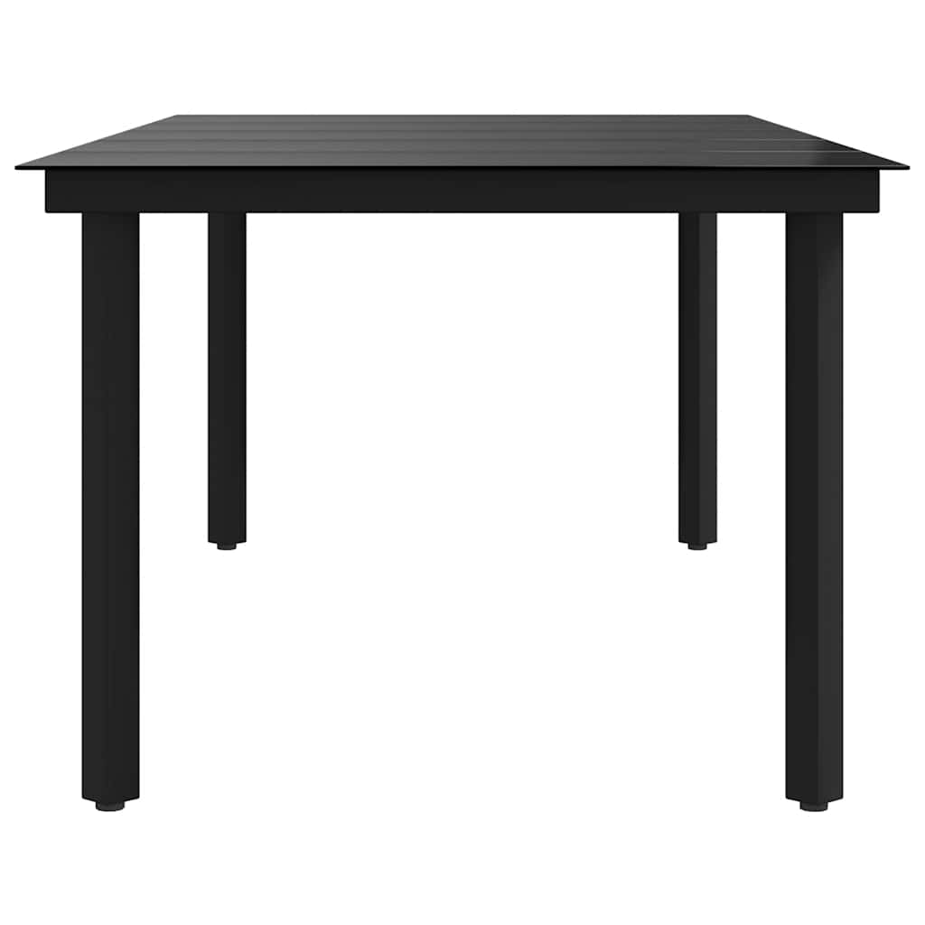 vidaXL Garten-Esstisch Schwarz 200x100x74 cm Stahl und Glas