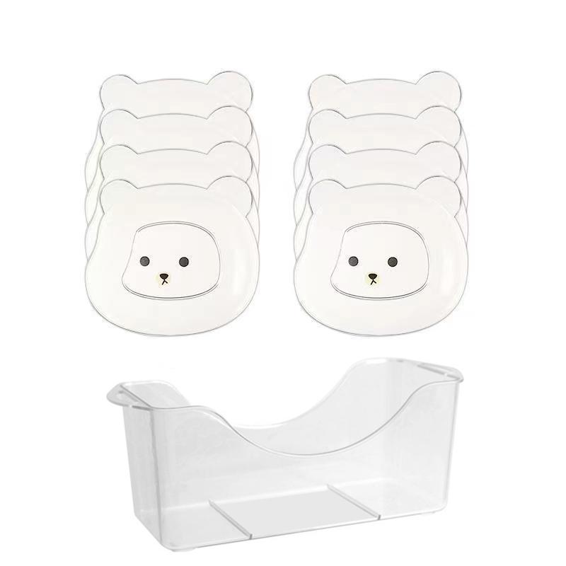 8pcs Plastic Desktop Spit Bone Dish Household Thickened Dinosaur Bear Cat Shaped Tableware Anti-drop Fruit Plate Table