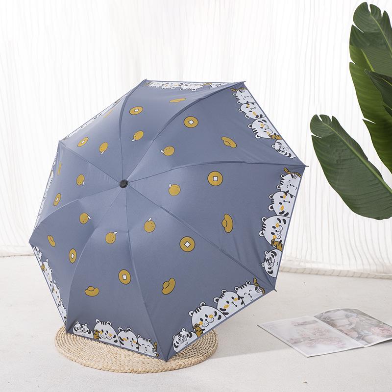 Parasol con Logo Personalizado Paraguas Plegable de Dibujos Animados - Doble Uso, Anti-UV, Para Lluvia o Sol