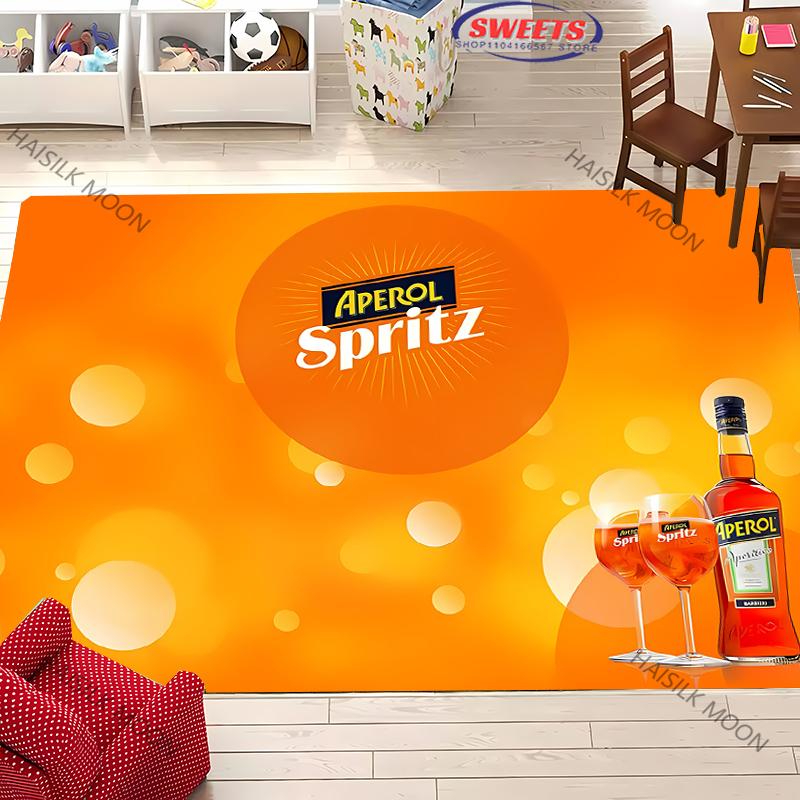 A-Aperol Rug for Bedroom S-Spritz Theme Carpet for Teens Office Area Large Decor Carpet for Dining LivingRoom Playroom Floor Mat