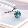 BELLA BOX Blue Crystal Mermaid Bubble Open Rings For Women Wedding Birthday Gift Fashion High Qualtiy Jewelry