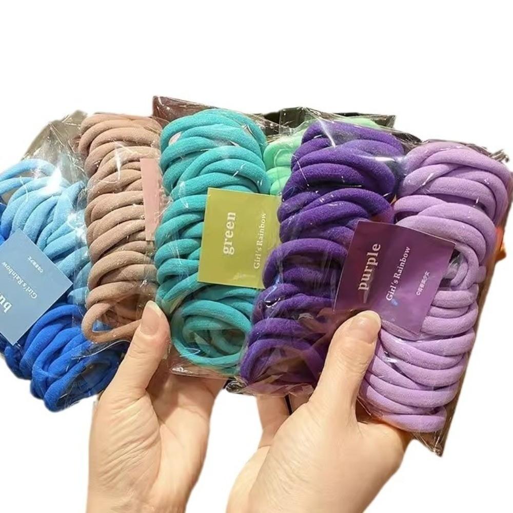 50PCS No Damage Colorful Elastic Hair Ties Non-Slip Ponytail Holders For Women