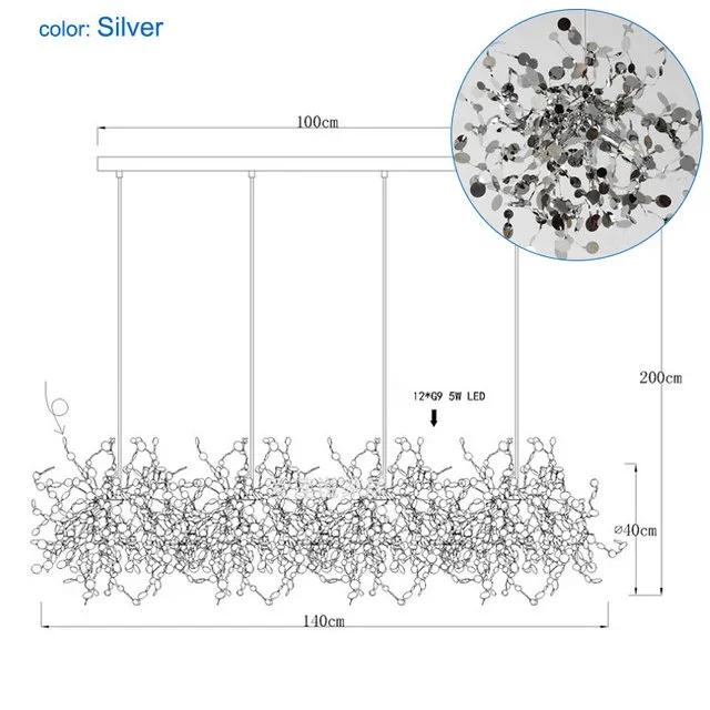 Modern Restaurant Chandelier Stainless Steel Lighting Fixtures Luxury LED Chandelier Coffee Shop Decoration Home Appliance