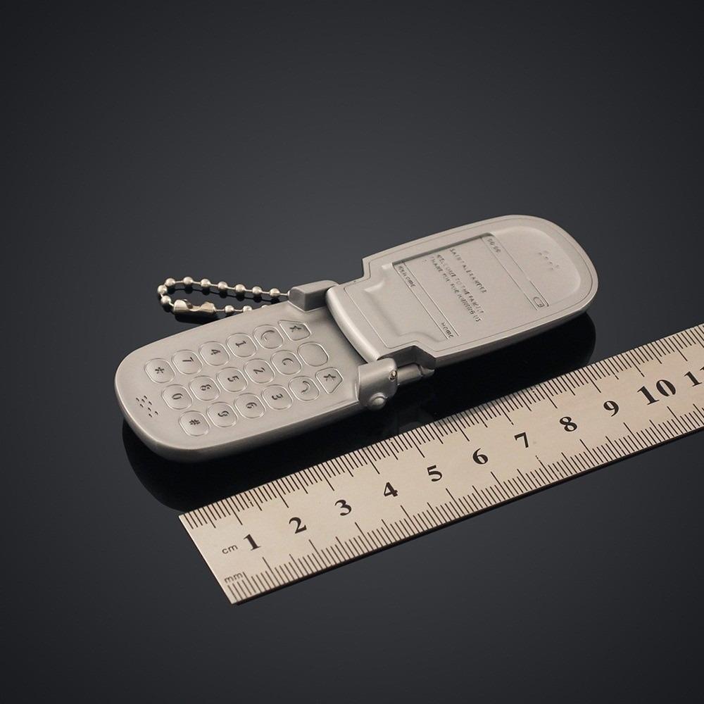 Zinc Zinc Alloy Mini Phone Model Pendant Retro Foldable Phone Shape Key Ring  Backpack Accessories