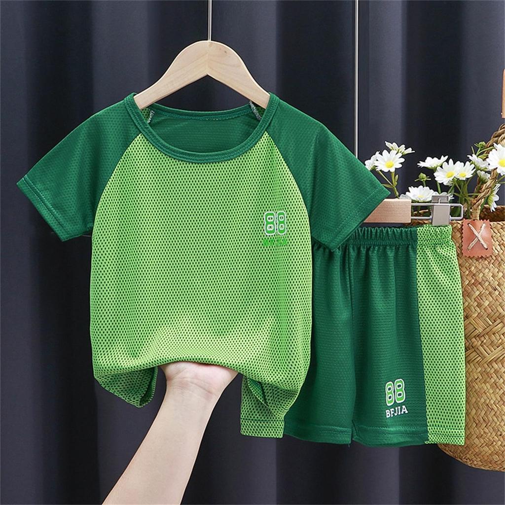 2 Adet Bebek Çocuk Erkek Kız Pijama Üst Şort Kıyafet Seti