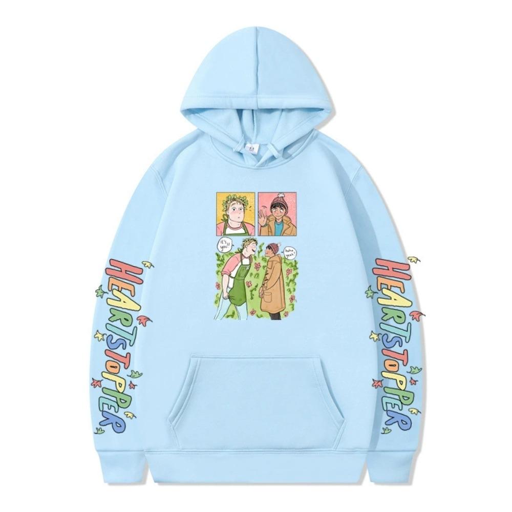 Unisex Heartstopper Hoodie Nick und Charlie Sweatshirt Grafisch Bedruckt Streetwear Hoodies für Paare Männer Frauen
