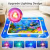 Cat Glow Pad Inflatable Water Mat Play Mat with Built-in Flash Beads Ambient Light Visual Hunting Game Night Pet Toy