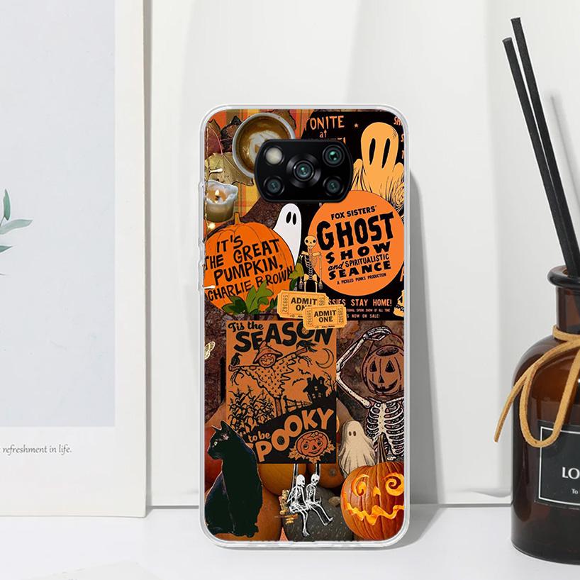 October Fall Halloween Spooky Pumpkin Phone Case For Xiaomi Poco X7 X6 X5 M7 M8 Pro F7 Ultra Redmi 15C 15 13C 13 12C 12 10 10C 1