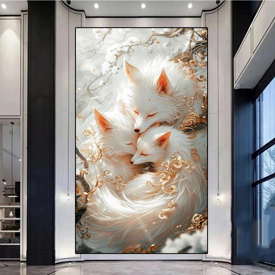 5D DIY Diamond Painting Dream Sun Moon Elf Fox New Series 2024 Mosaic Full Square Round Diamond Embroidered Home Decoration
