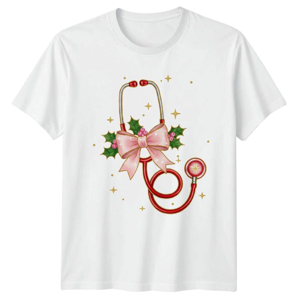 Stethoscope Christmas Medical Healthcare Unisexs Unisexs Graphic Tee Shirt
