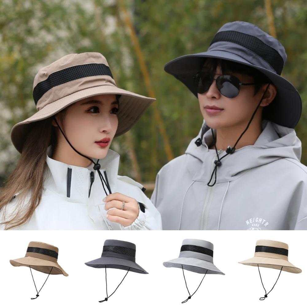 Fashion Trendy Bucket Hat Anti-Sun Anti-UV Fishing Cap Breathable Adjustable Beach Hat Gift