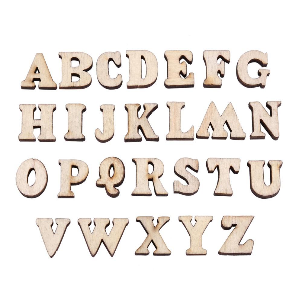 200pcs Unpainted Wooden Letters Brown DIY Decorations Wood Handmade DIY Wooden Alphabet  DIY Crafts