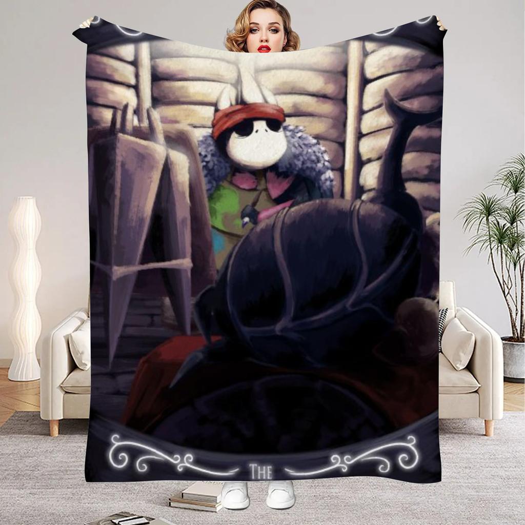 Hollow Knight Blanket Cartoon Game Printed Flannel Blanket for Home Living Room Bedroom Decor New Year Christmas Gift for Fans