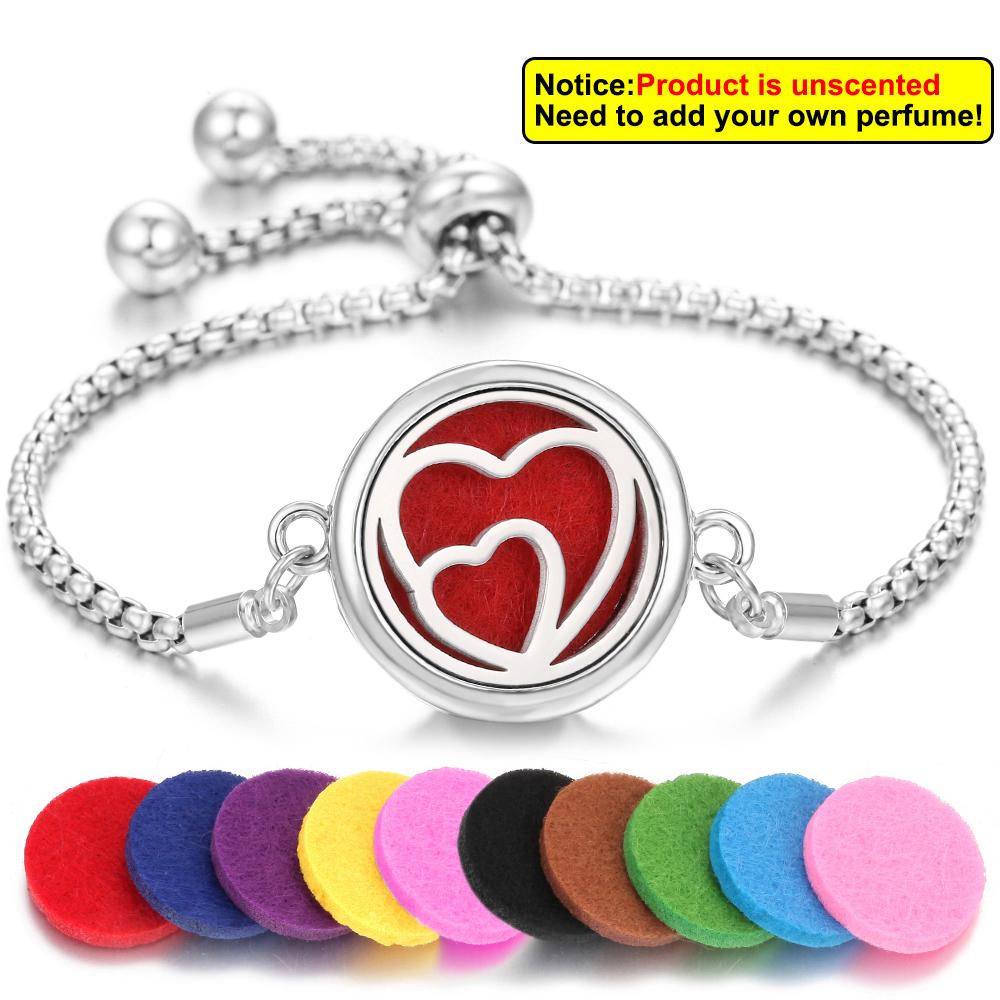 New Aromatherapy Diffuser Bracelet Essential Oil Diffuser Bracelet Alloy Stainless Steel Perfume Aroma Locket Bracelet for Women