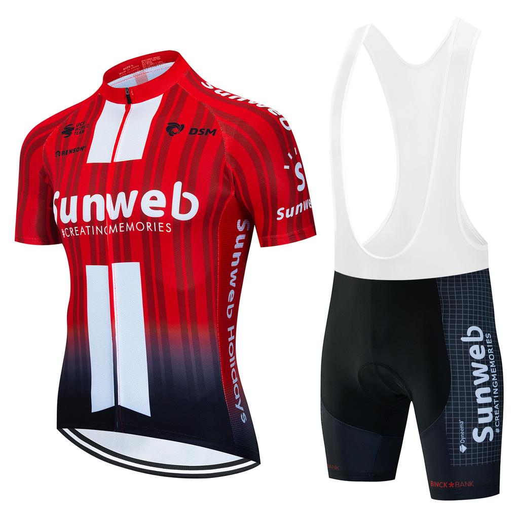 Sunweb 7 Hour Ride Pad Maillot Cycling Man Mtb Clothing Man Men's Cycling Gel Shorts Cyling Jersey Men Summer Mountain Bike Set