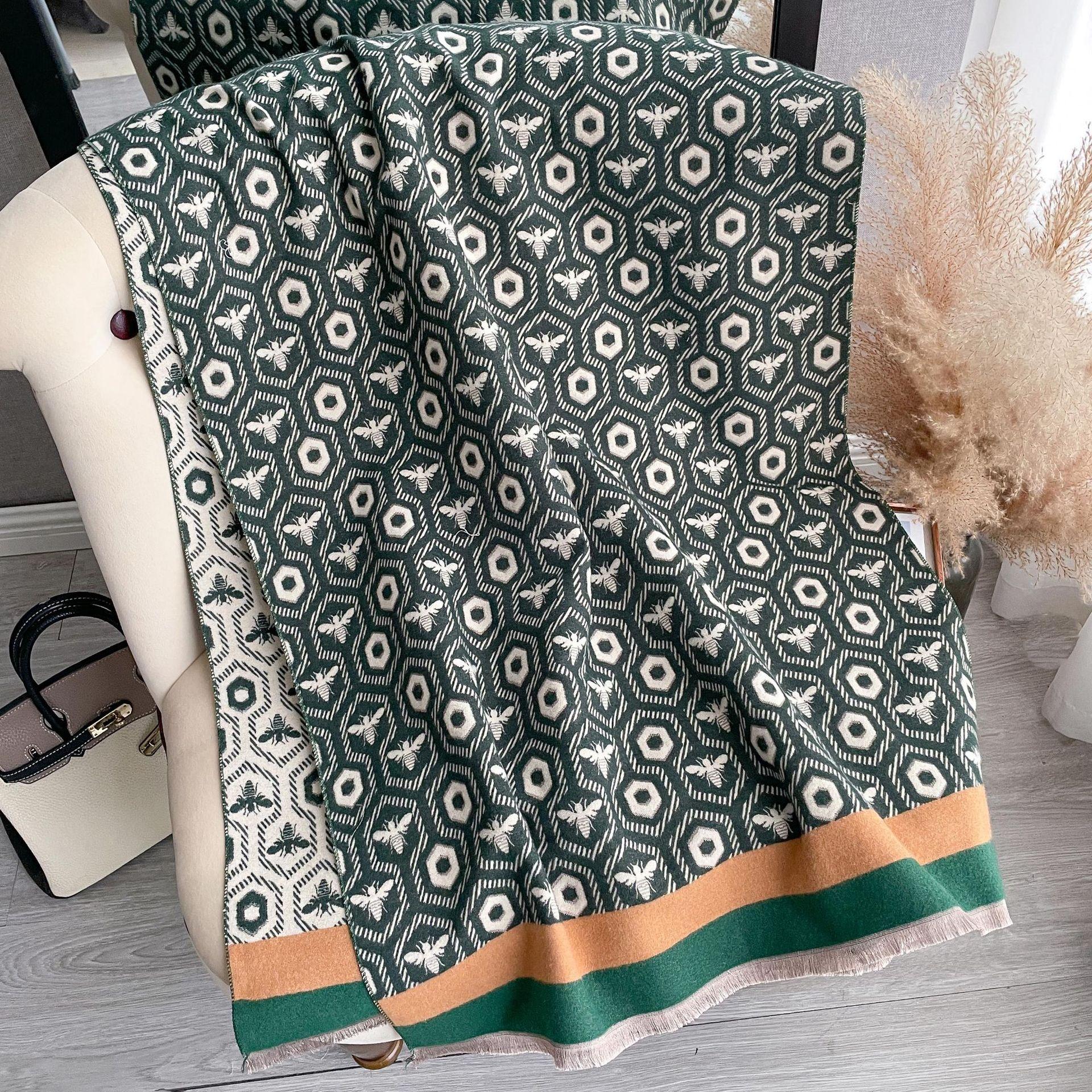 

Шарф Женский Зимний Корейская Версия Классический Универсальный Удлиненный Имитация Кашемира Шаль Утолщенный Модный Двусторонний Теплый Шарф 180*65cm зелёный