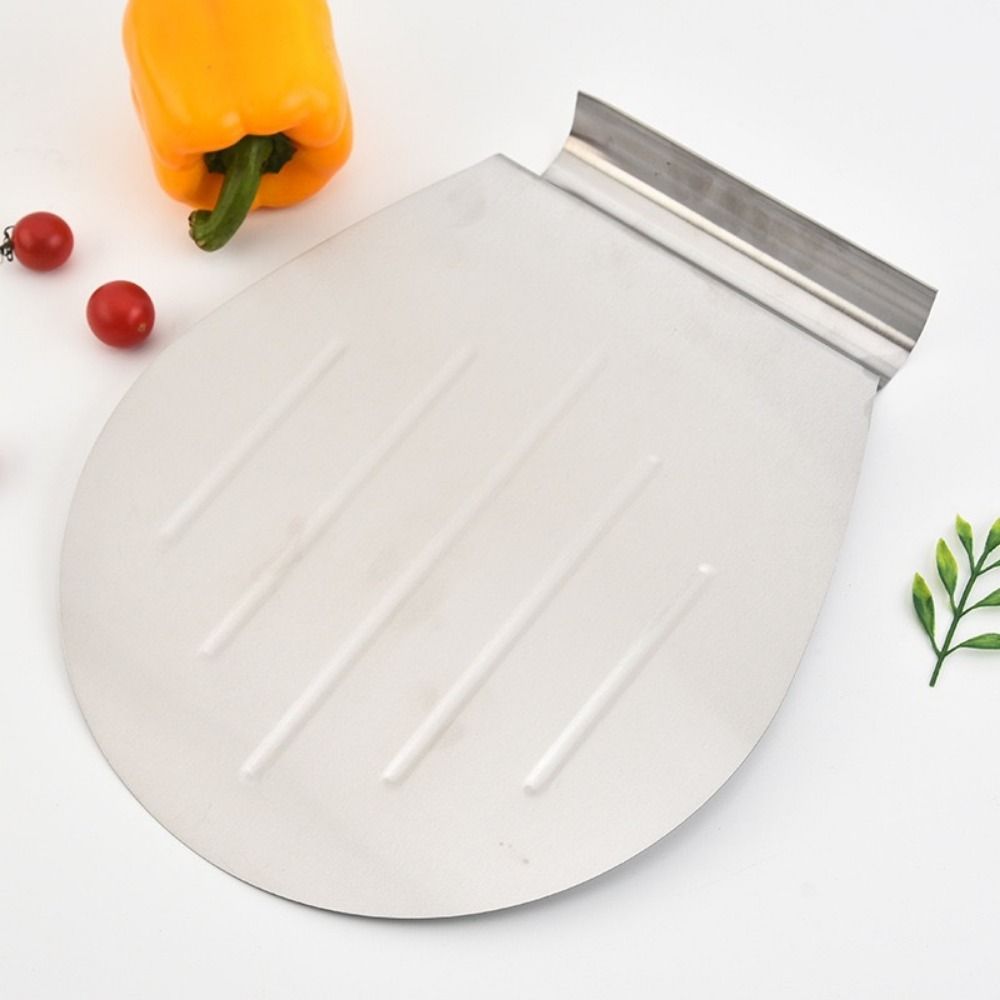 Non-Slip Handle Pizza Transfer Shovel Silver Heavy Duty Steel Cake Lifter Smooth Edge Rustproof Cake Tray Spatula