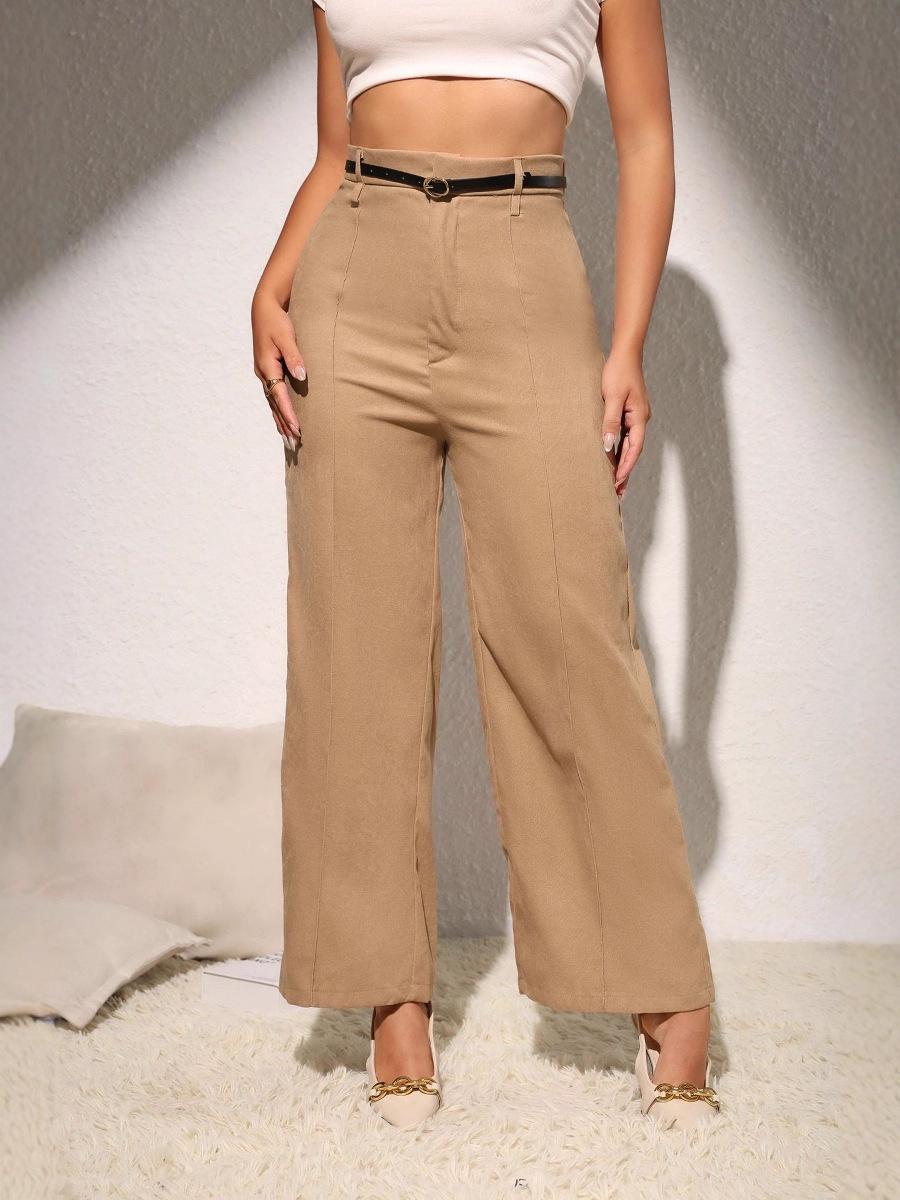 Women s Wide-Leg Draped Suit Pants - Casual, Straight and Narrow-Leg Options Available M верблюд
