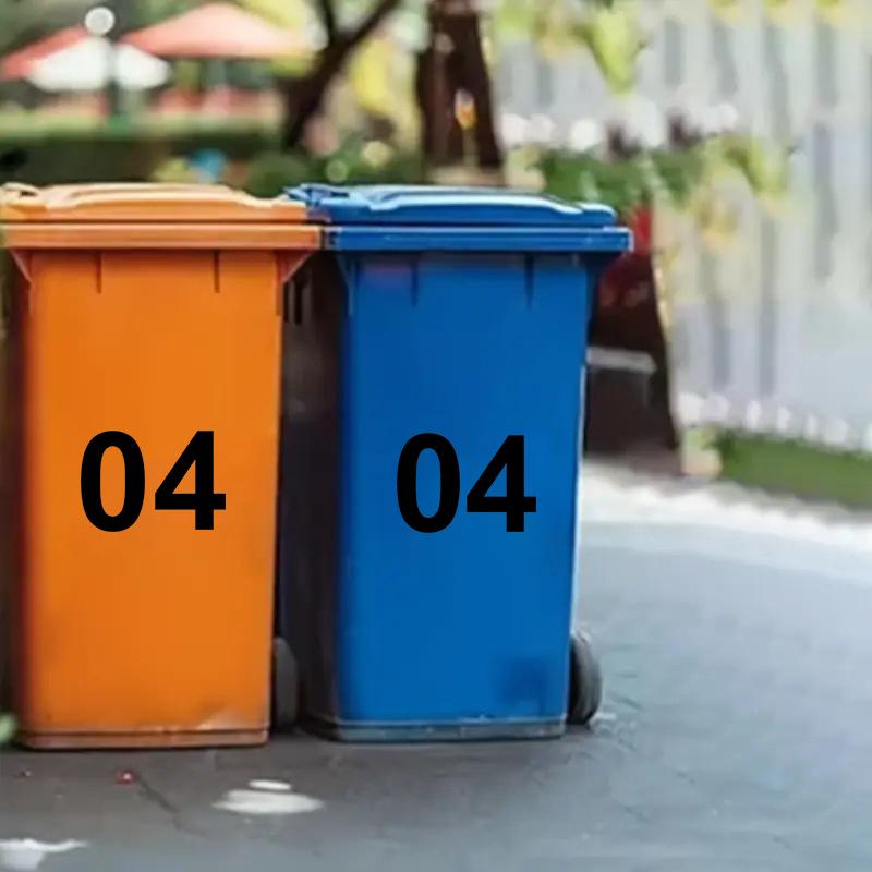Velký 6,9palcový (17.5Cm) Nálepka na popelnice Samolepicí číselné nálepky Popelnice na kolečkách Dveře Poštovní schránka Garážové štítky