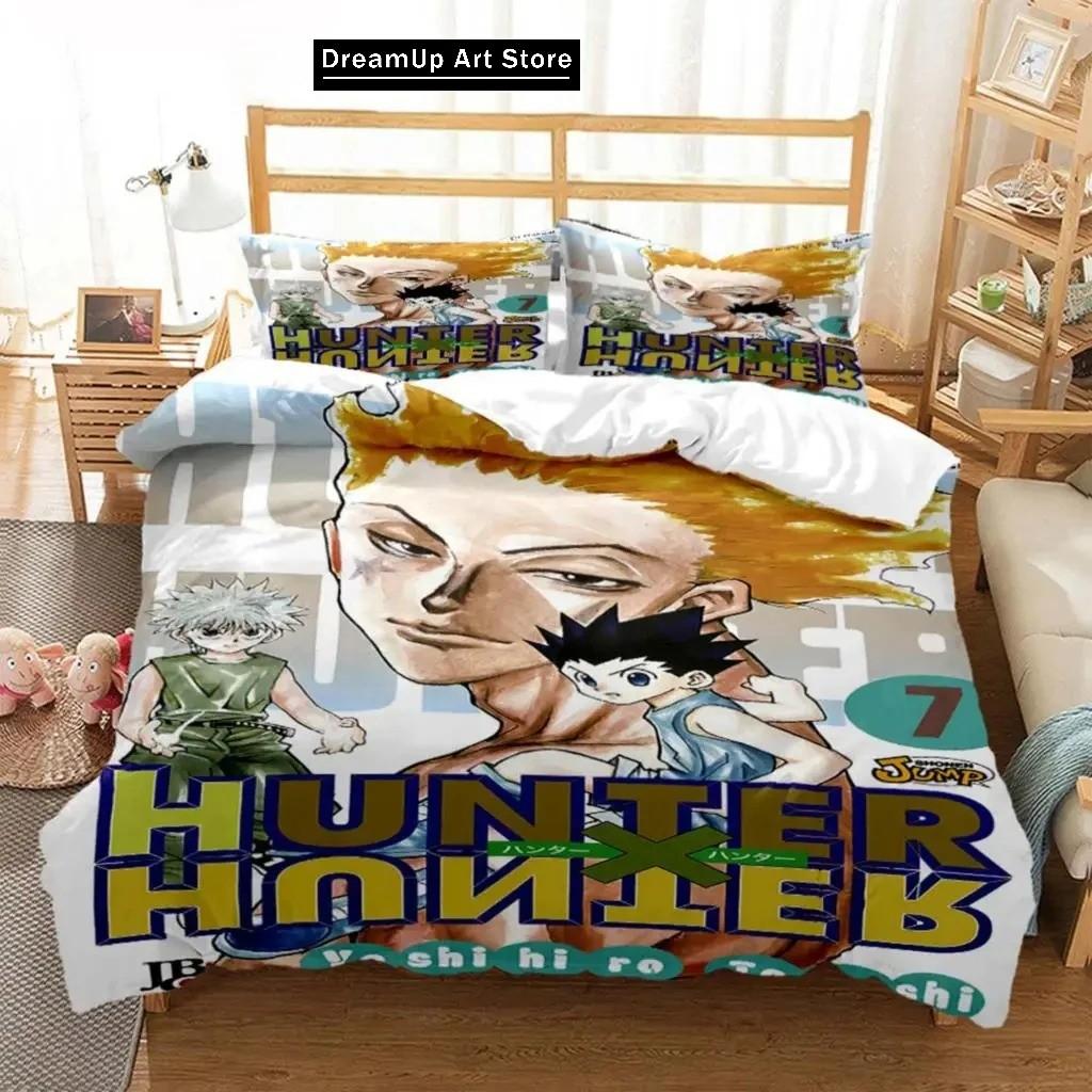 3D Print Fashion Anime HUNTER HUNTER Bedding Set Boys Girls Twin Queen Full Size Duvet Cover Pillowcase Bed Adult Bedroom