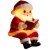 Festives Santa Reading Book Nightlight With Stable Base Resin Statue LED Lamp Ornament For Kids Bedroom Decors Gift