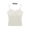 Women's Ribbed Lace Camisole with with Built-in Bra Pads and Buttons,Slim Fit Tank for Women