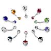 10 teile/los Doppel Kristall Bauchnabel Ringe Chirurgenstahl Nabel Ringe Ohr 5/8mm CZ Piercing Ombligo Nombril Oreja körper Schmuck