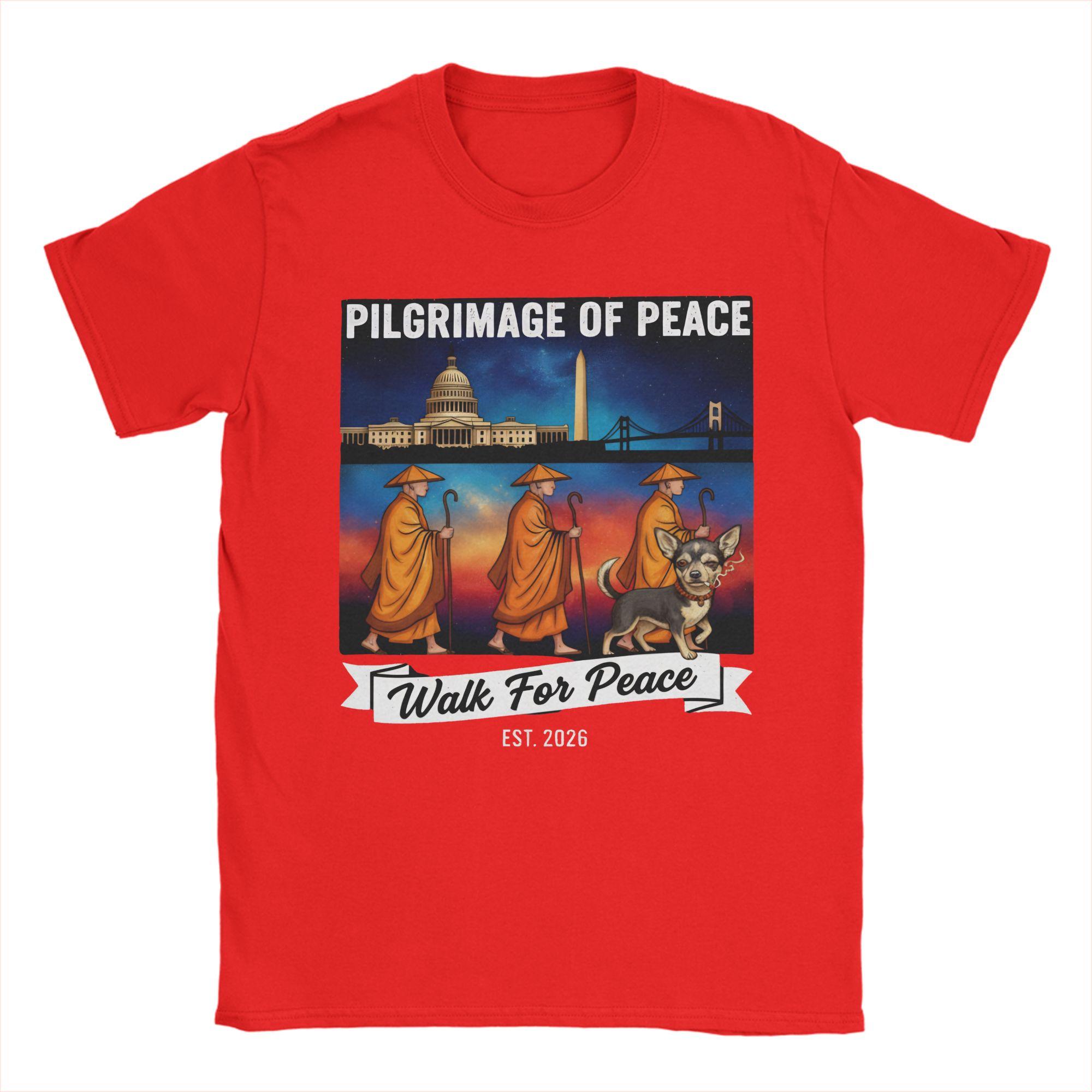 Unisexs Peace Walking Monks Pilgrimage Of Peace T Shirts  Cotton Tops Vintage Short Sleeve Crew Neck Tees Gift Idea TShirt S