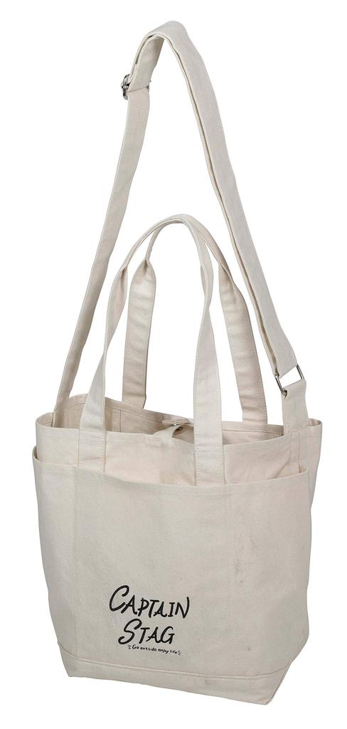 CAPTAIN STAG Tote Bag Taška přes rameno Plátěná bavlněná taška 100% bavlna UL-2046 Bílá Velikost produktu (Cca.) Výška 31 x šířka 40 x hloubka 15 cm (vyjma