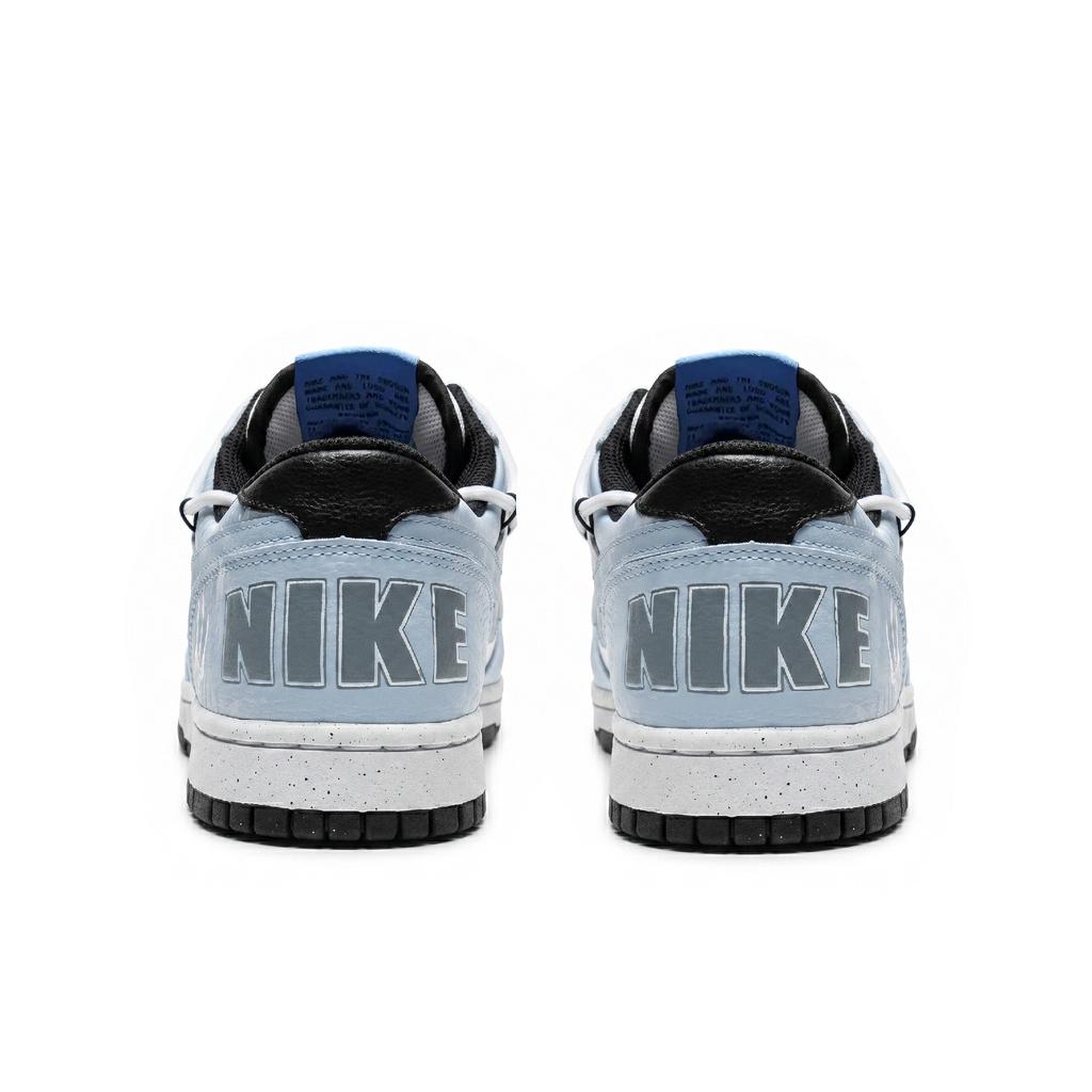 Nike Big Jiang Jin Yue, Sea God Poseidon Slip Resistant Abrasion Resistant Low Top Skateboard Shoes Unisex White Blue 355152-107(Team724- )