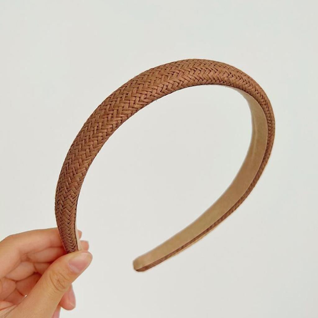 PROLY New Fashion Women's Hair Accessories Fresh Summer Headwear Straw Woven Hairband Adult Headband