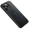 For iPhone 13 Pro Case Compatible with MagSafe Kickstand Carbon Fiber Texture PC+TPU Back Cover with Silicone Ring
