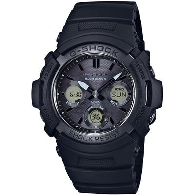 G-SHOCK AWG-M100SBB-1AJF [CAŁY CZARNY] Okrągły Zegarek Czarna Stal Nierdzewna Cyfrowy Analogowy