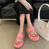 Muffin Outer Wear Toe Thick Bottom Fashion Flip-flops Women 2025 Summer New Rhinestone Temperament Casual Cool Slippers