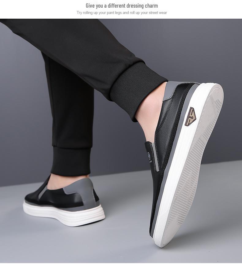 2024 Spring/Summer Men's Soft Leather Slip-On Casual Shoes