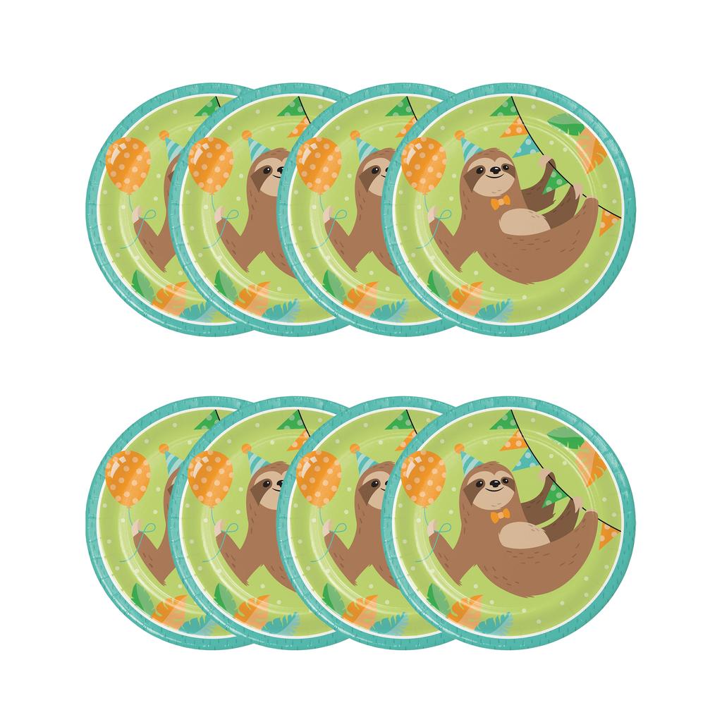 Creative Party Paper Sloth Dinner Plate (Pack of 8)