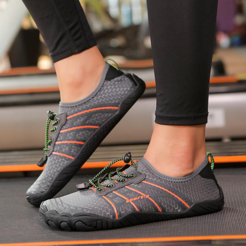 Tênis de Treino Descalço para Academia Homens Mulheres Respiráveis Elásticos Sapatos de Exercício Yoga Antiderrapantes Tênis Casuais para Agachamento Profundo